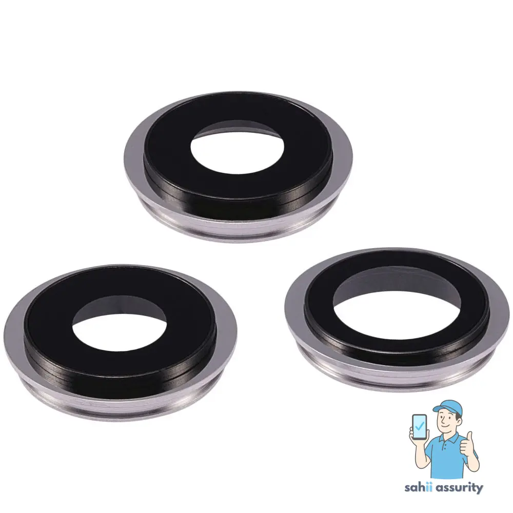 Camera Lens Glass with Frame for Apple iPhone 11 Pro Max White thumbnail